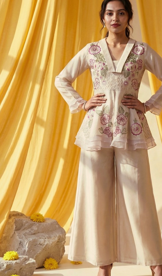 Ivory floral co-ord set