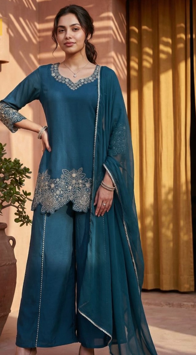 Rama blue Indo-western campaign look